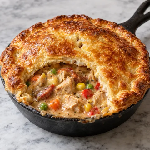 Cajun Turkey & Andouille Pot Pie (Individual Skillet Pot Pies)