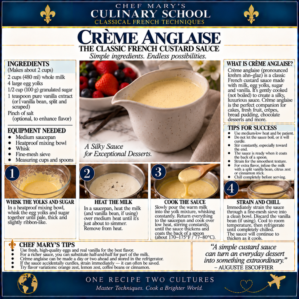Crème Anglaise Culinary School Infographic