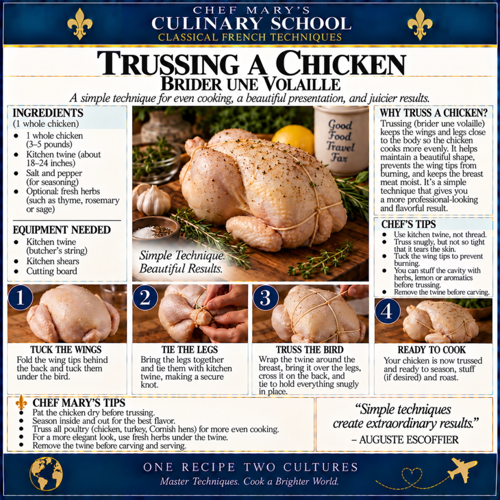 Trussing a Chicken: French Culinary Technique