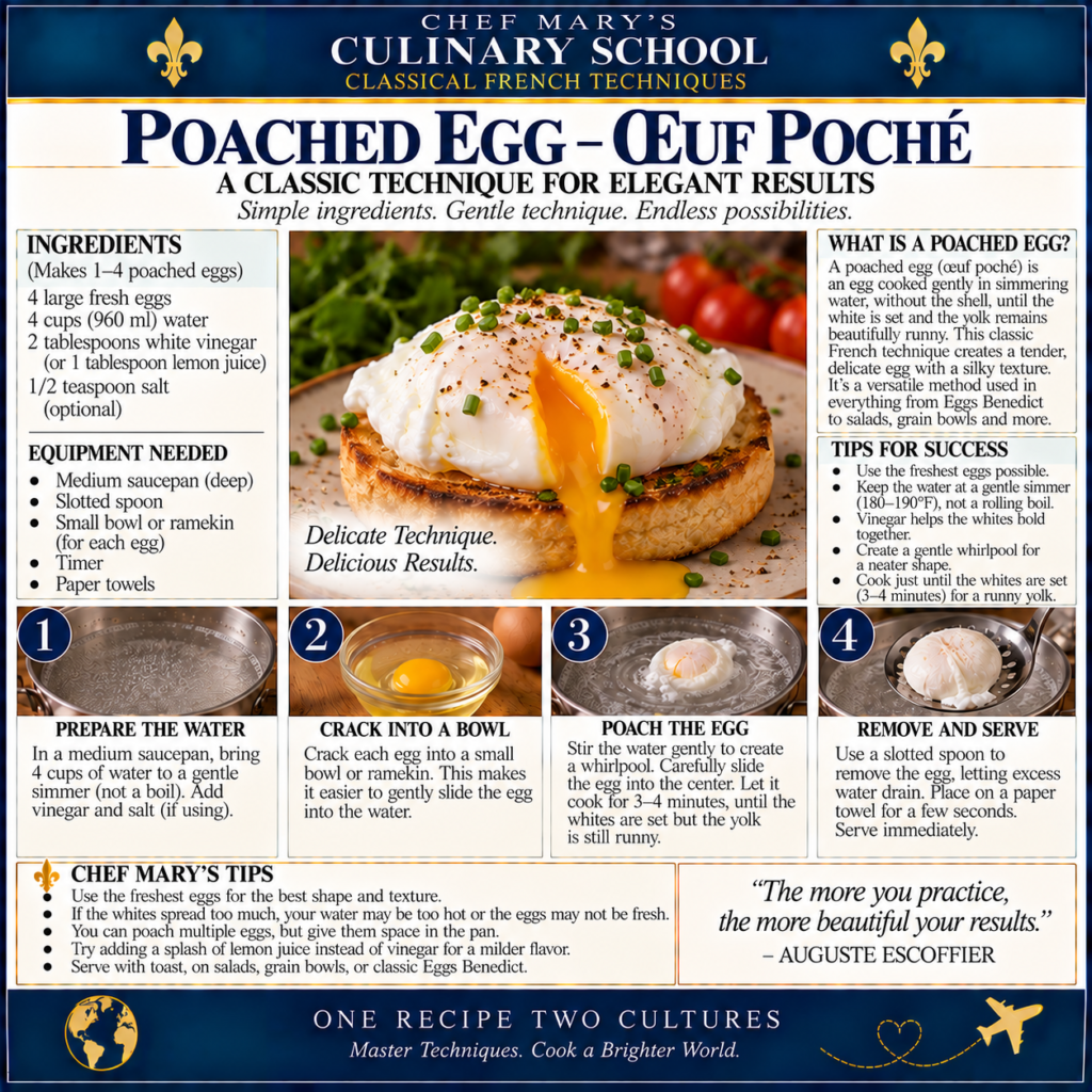 Poached Egg Culinary School Infographic