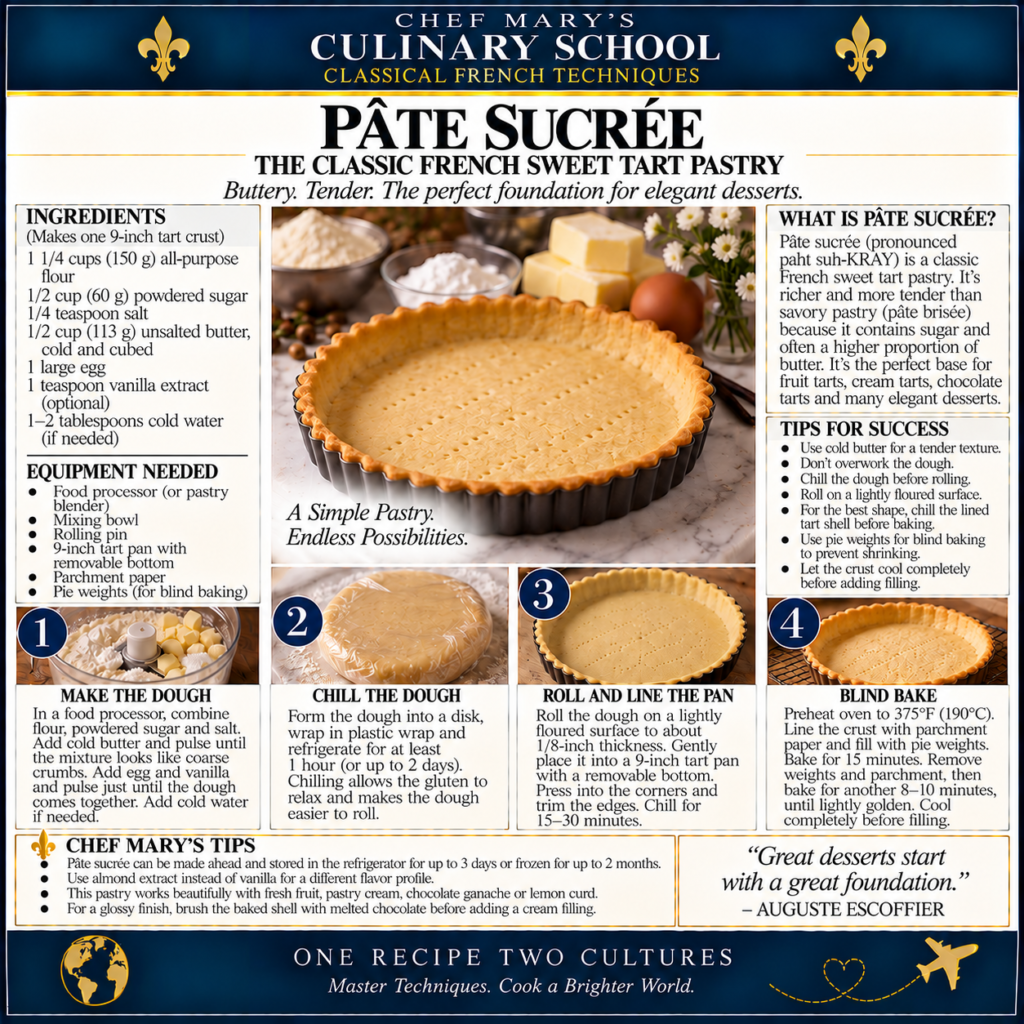 Pâte Sucrée Culinary School Poster