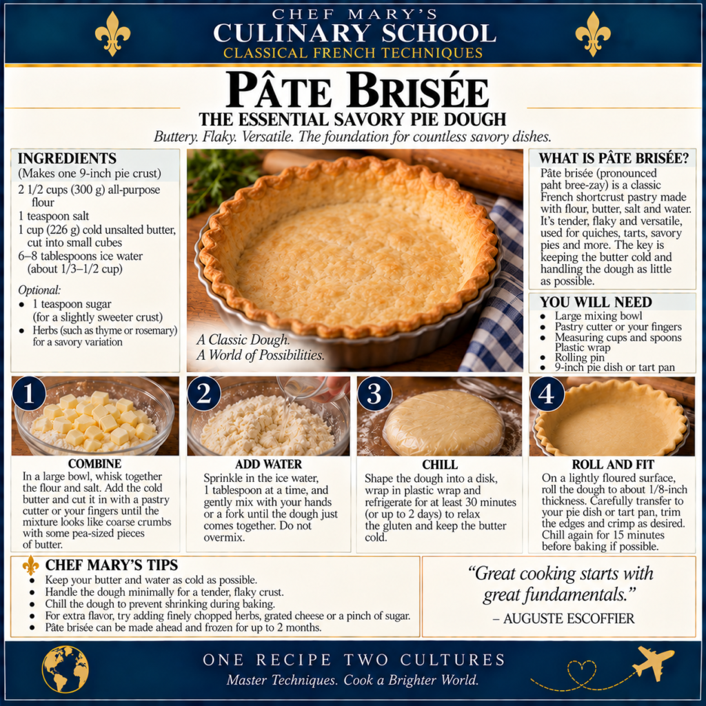 Pâte Brisée Culinary School Infographic