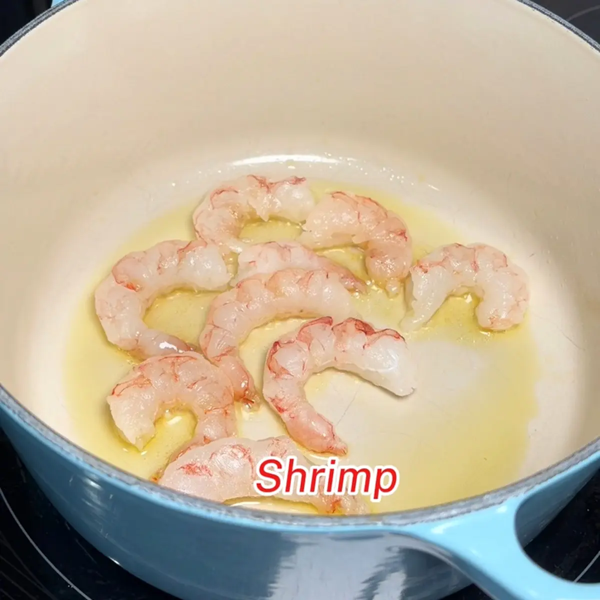 Preparation step for Tom Kha Shrimp Linguine Bowls.