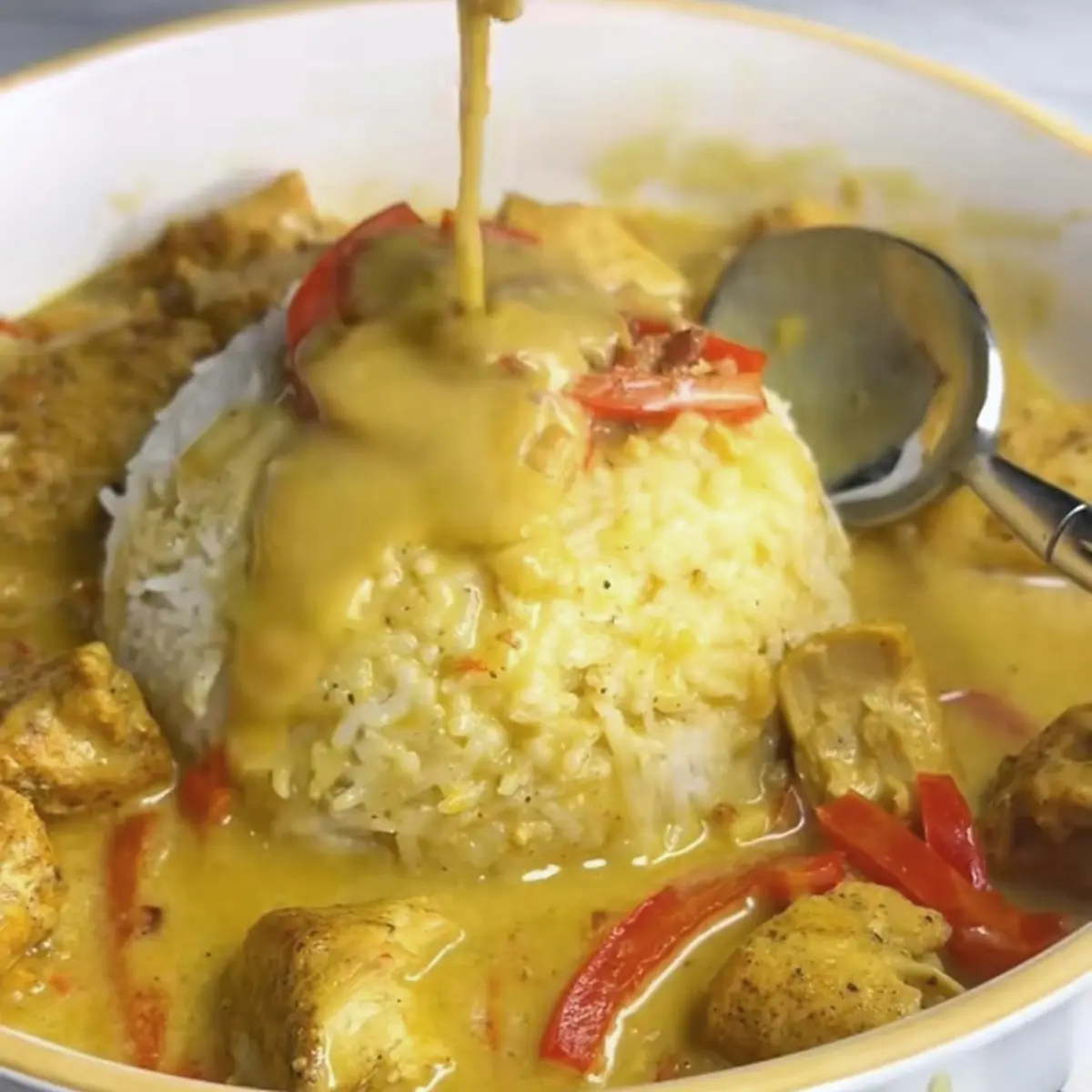 Smothered Coconut Curry Chicken