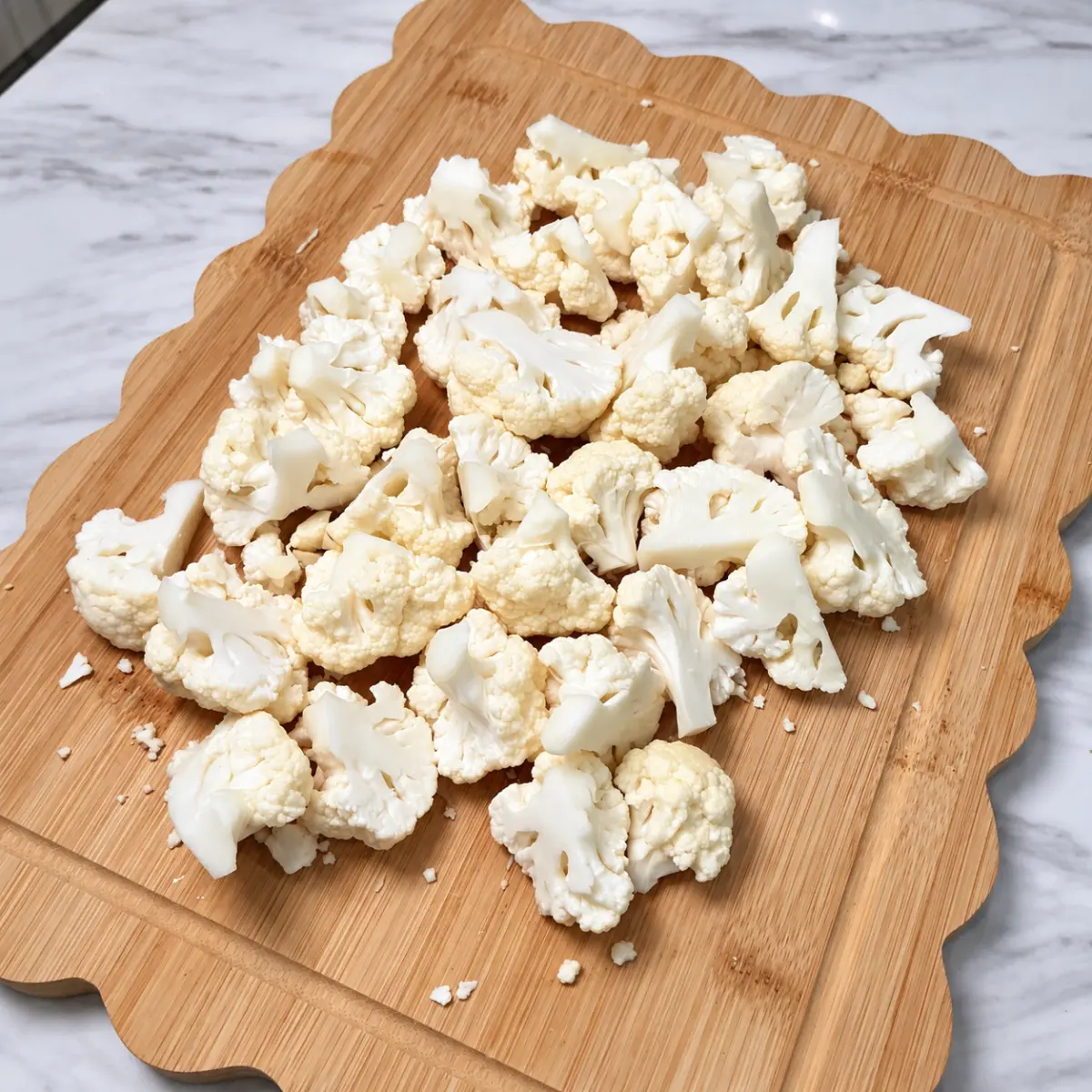 Preparation step for Parmesan Pepper Cauliflower Mash.