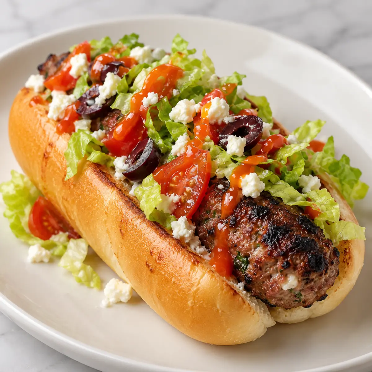 Greek Meatloaf Hot Dogs