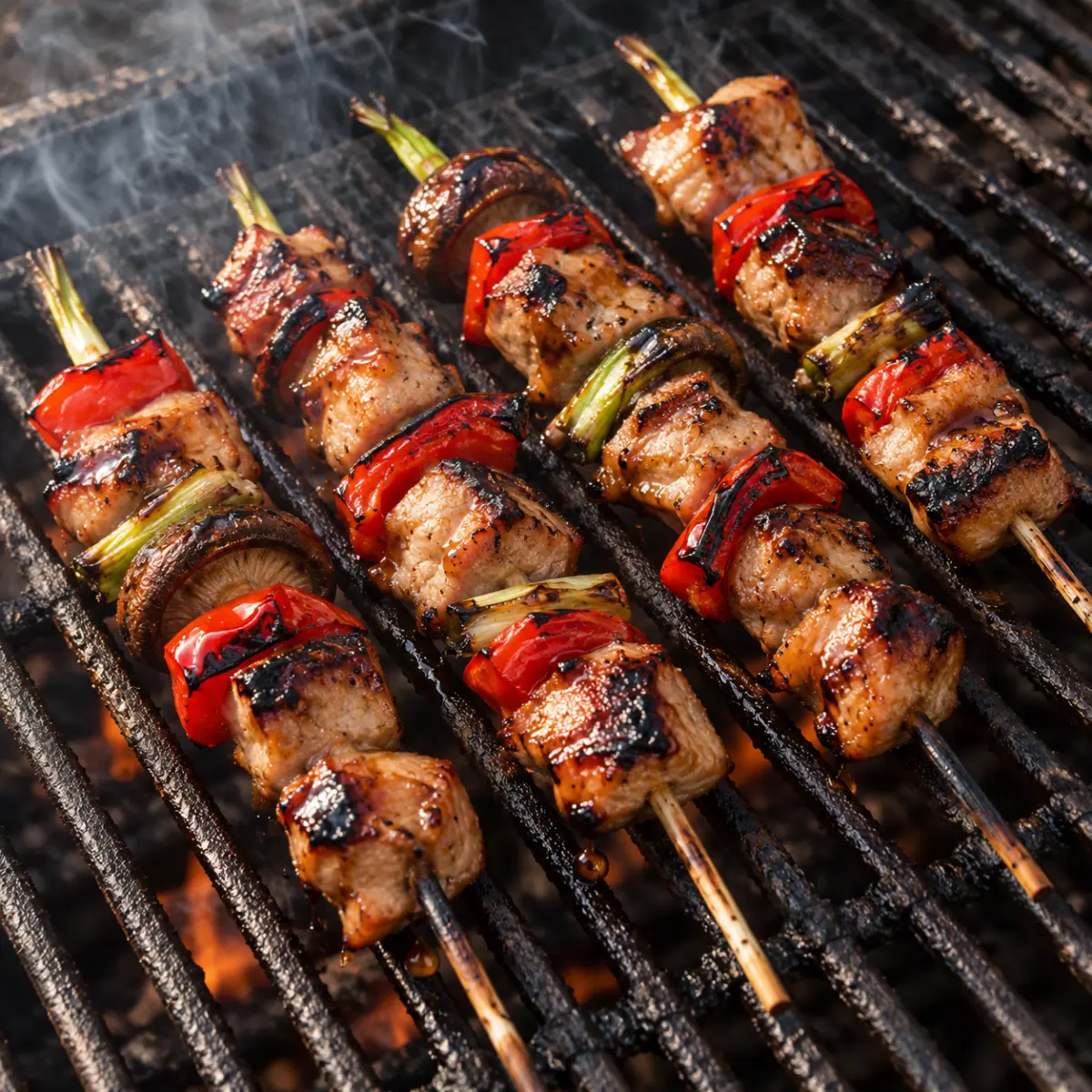 Yakitori Pork and Shiitake Kebobs