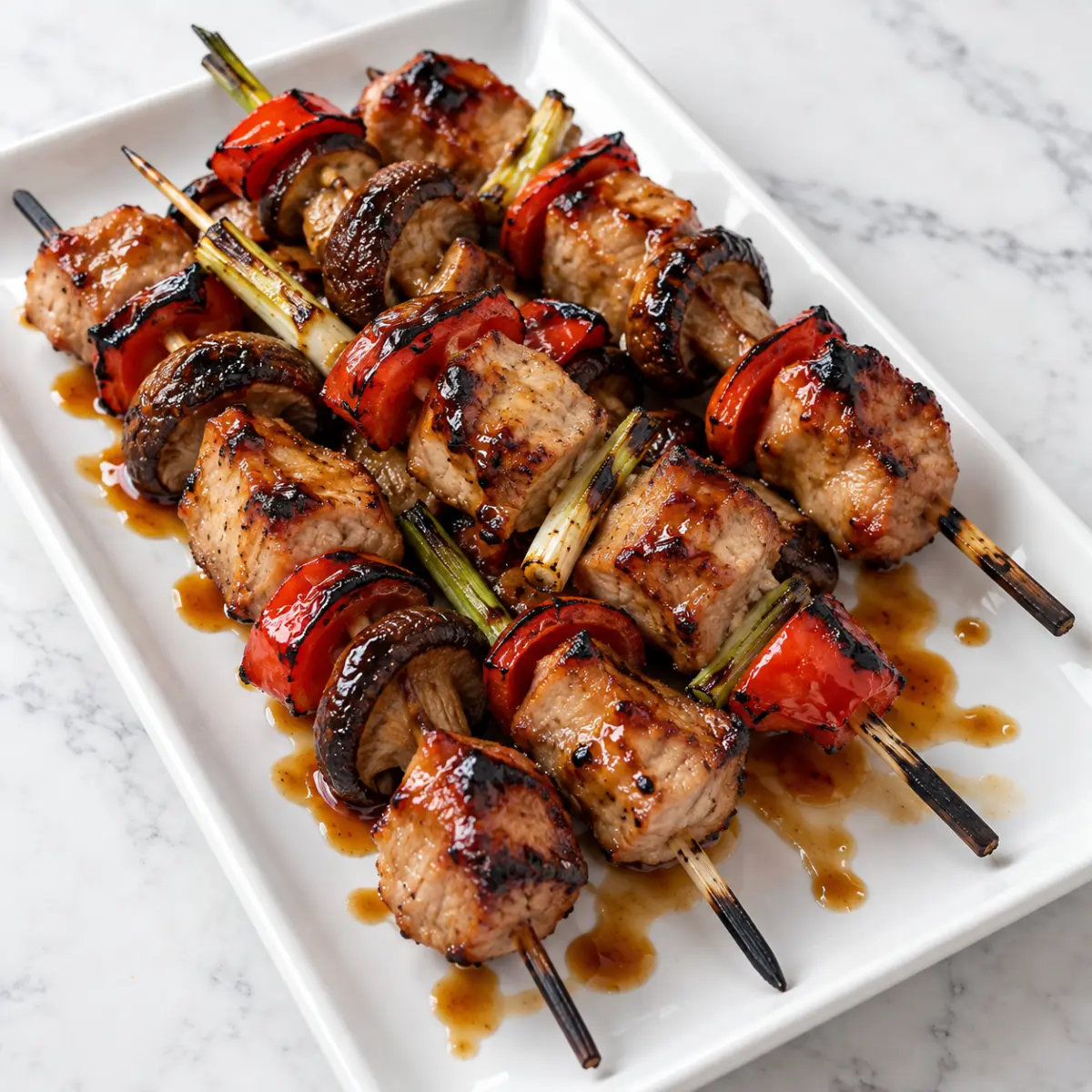 Yakitori Pork and Shiitake Kebobs