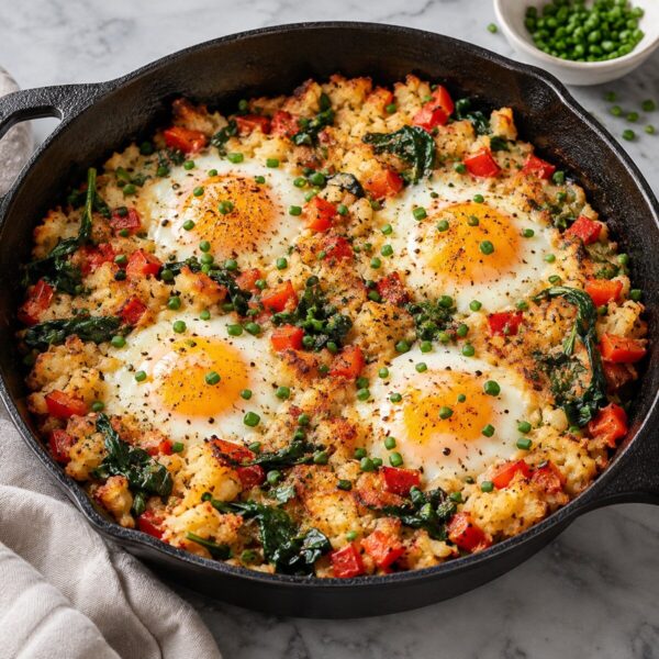 Breakfast Cauliflower Hash & Eggs Skillet (2 servings)