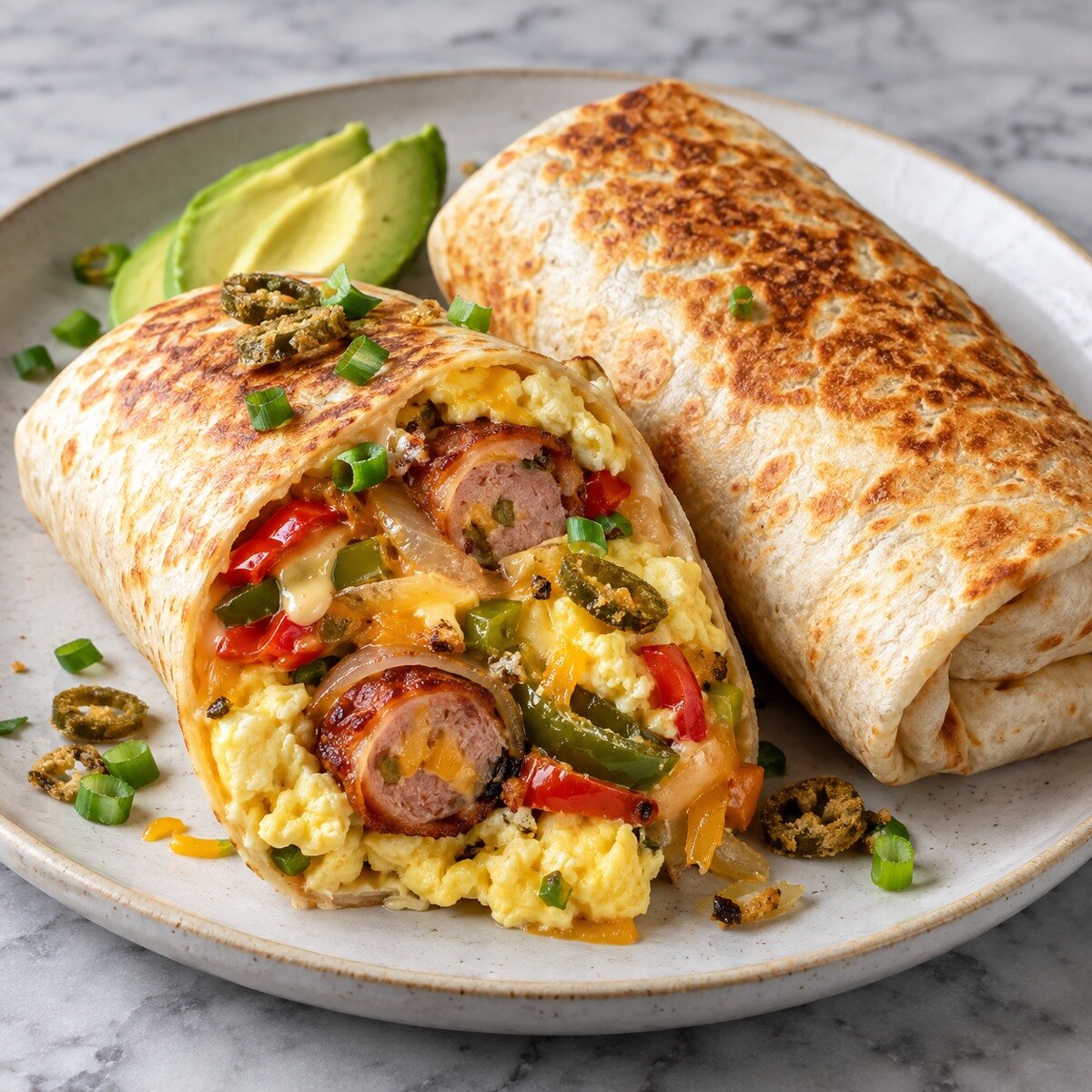 Fajita Hot Dog Breakfast Burritos — AI-generated illustration of the selected leftover recipe.