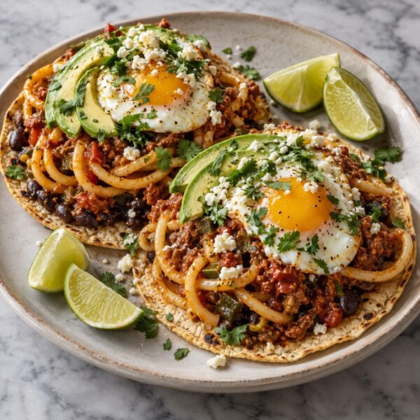 Huevos Rancheros–Style Breakfast Skillet with Mexican Bolognese (2 servings)