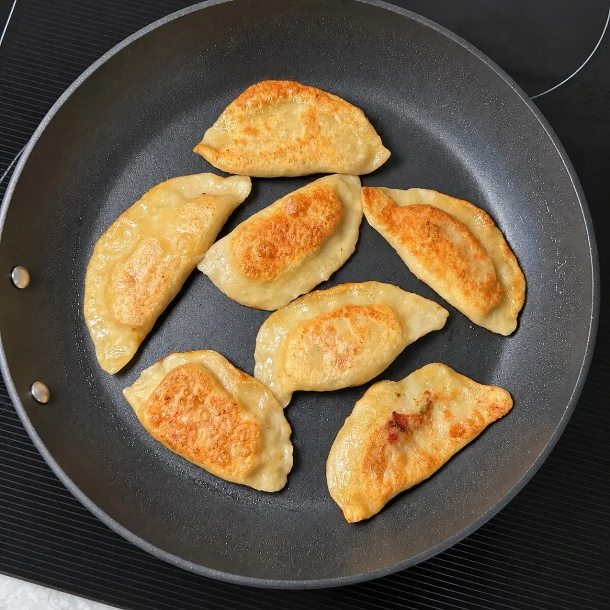 Preparation step for Loaded Baked Potato Pierogies.