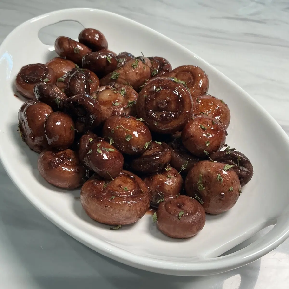 Steakhouse Whole Mushrooms in Red Wine Garlic Butter