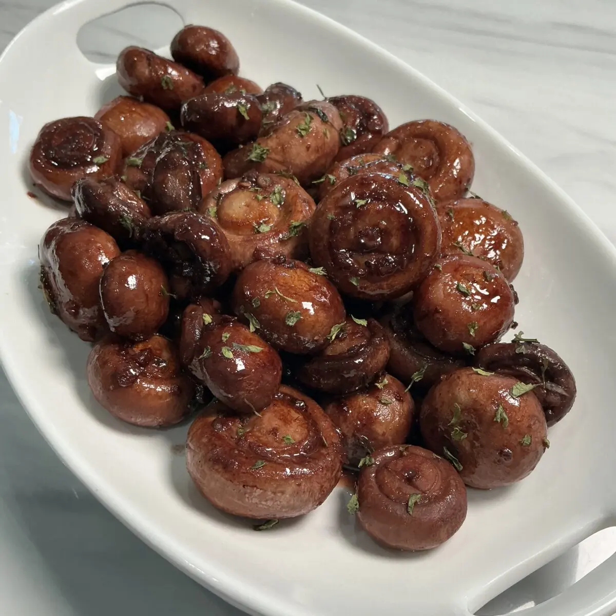 Steakhouse Whole Mushrooms in Red Wine Garlic Butter