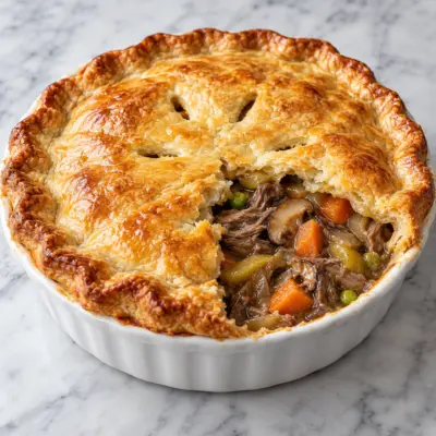 Mississippi-Miso Beef Pot Pie (2 individual ramekins or one 8-inch dish)