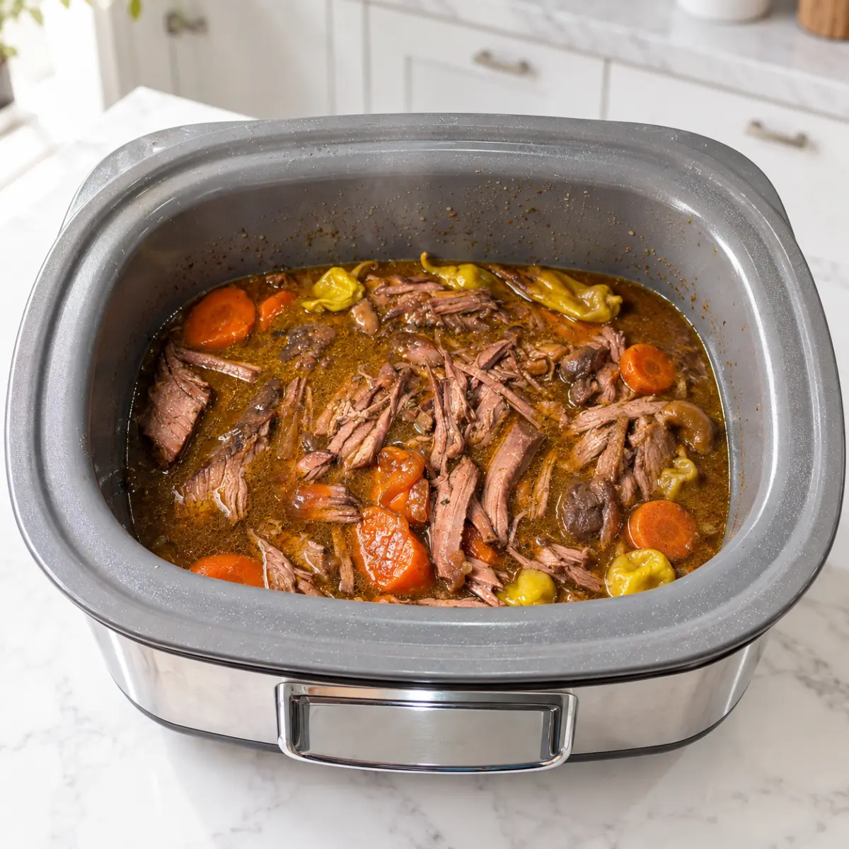 Preparation step for Japanese-Style Mississippi Pot Roast.