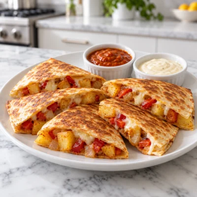 Patatas Bravas Breakfast Quesadillas